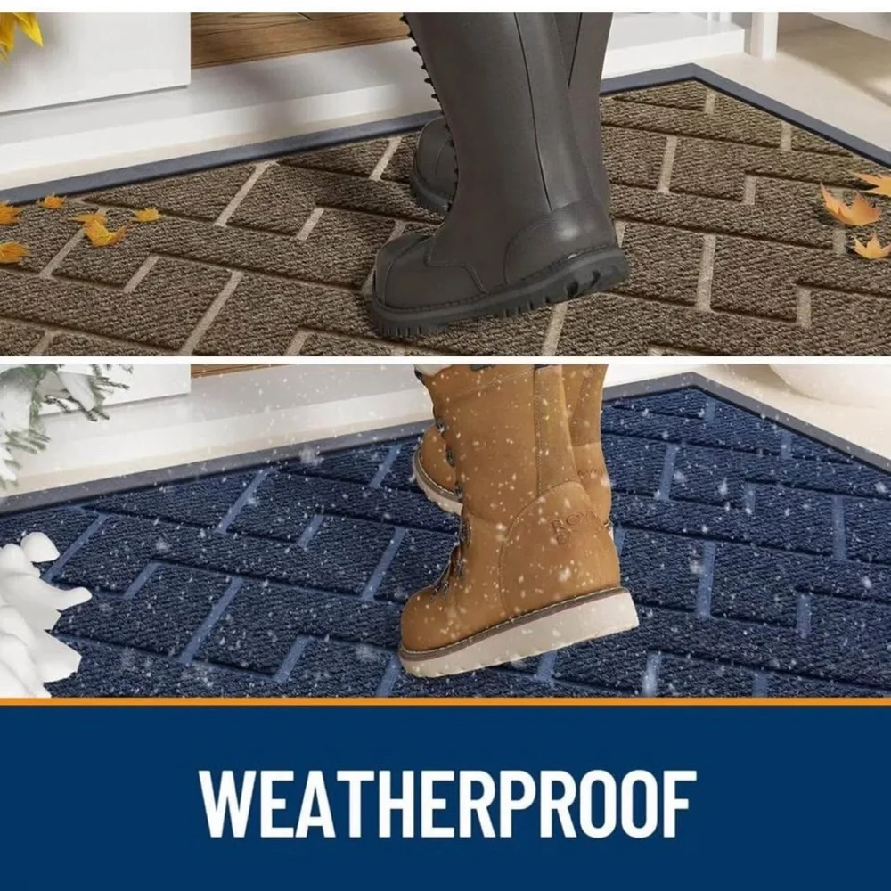 Front Door Mat Indoor Outdoor Entrance, Waterproof All-Season 36”x24”